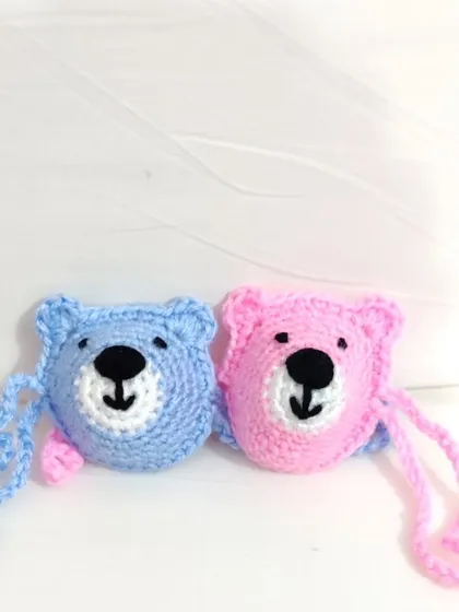 My funkiest creation yet, crochet nose warmers. I made these on a custom request in cute bear and flower designs.