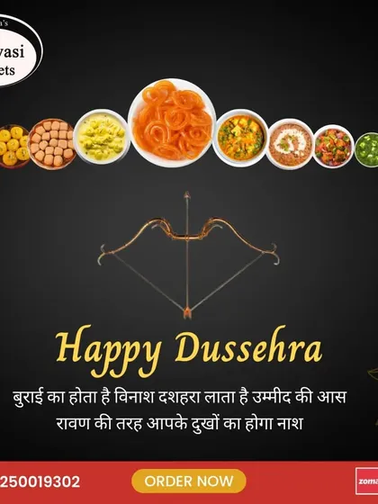 Happy Dussehra. Celebrate the victory of good over evil with a feast of my delicious sweets and savory dishes.