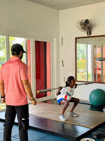 Coach Sanjay Sajan, another of our Strength & Conditioning Experts, brings a calm, focused approach. He is the brain behind our strength sessions, meticulously planning and observing to help athletes grow stronger the right way.