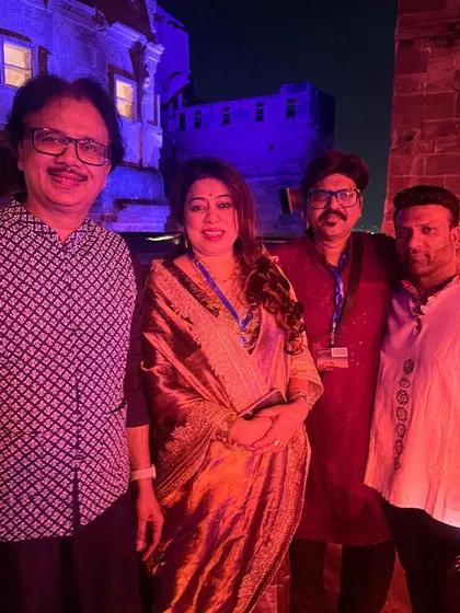 A pre-stage moment with my wonderful musical team at the Jodhpur RIFF festival. We were excited to present a blend of Sufi, classical, and Amir Khusru's compositions.
