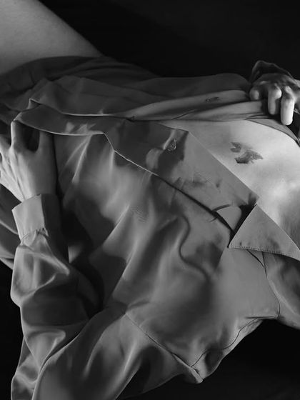 A black and white version of the conceptual shoot, adding a timeless and dramatic feel.