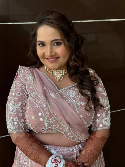 For the baraat, we kept it subtle yet stunning. This soft glam look enhances the bride's natural glow, creating a dreamy and timeless feel for her grand entrance.