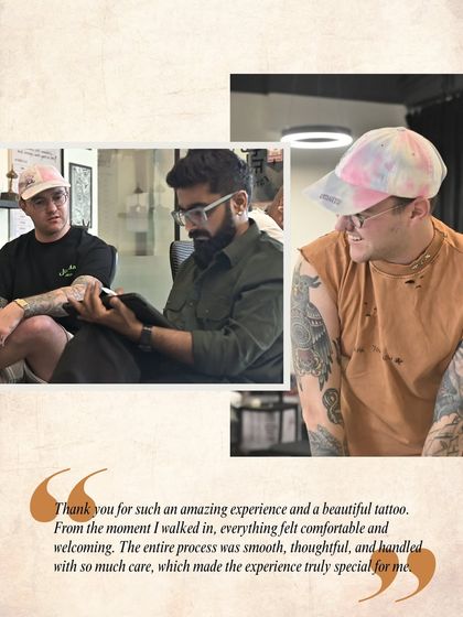 "From the moment I walked in, everything felt comfortable and welcoming." Mike enjoying the design process with our artist.