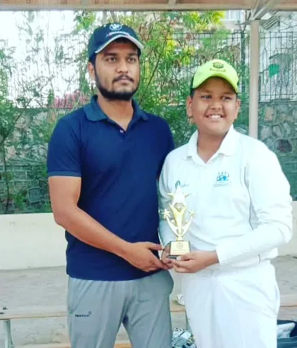 Celebrating individual excellence is a core part of our culture. Here is our player Rudra Dahiya, awarded Impact Player of the Match for his explosive inning of 40 runs off just 19 balls in a U-12 tournament.