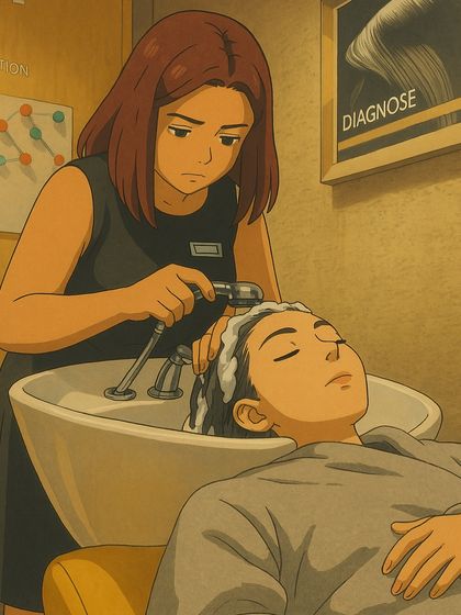 If we set up a salon in the Ghibli universe, it would look a little something like this. We love this artistic interpretation of the calming, focused atmosphere we strive to create.