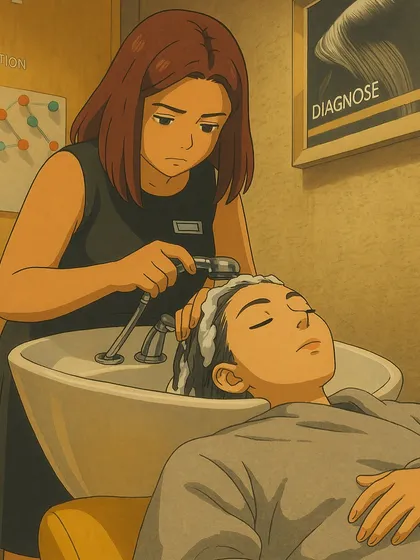 If we set up a salon in the Ghibli universe, it would look a little something like this. We love this artistic interpretation of the calming, focused atmosphere we strive to create.