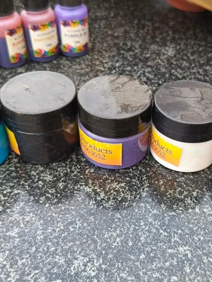 I supply a variety of resin art accessories, including these opaque resin pigments and alcohol inks for creating different color effects in your artwork.