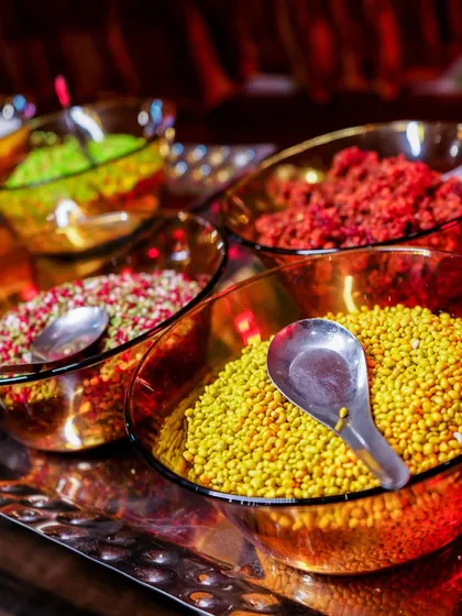 A selection of traditional Indian mouth fresheners (mukhwas) to conclude the feast.