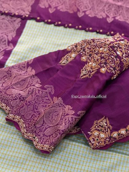 Another view of the purple paisley blouse.