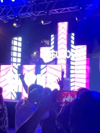 The crowd's view of my set. Seeing everyone's phones up, capturing the moment, is an amazing feeling.