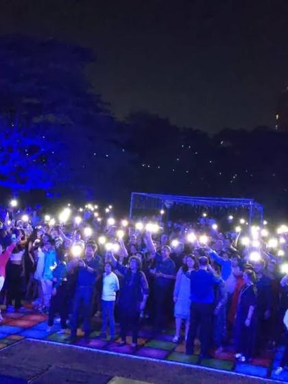 The best view from the stage is a sea of lights from the audience. This was a magical moment with the crowd at the Madras Club, showing the connection we build during our live shows.