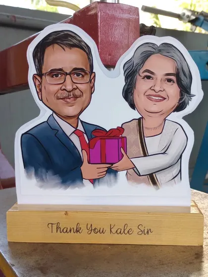 A caricature cut-out for 'Kale Sir', showing that these personalized gifts are perfect for anyone you want to honor.