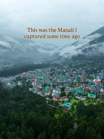 A memory of Manali nestled in the valley, surrounded by forests and clouds. I believe in capturing the essence of a place, its moments of peace before the storm.