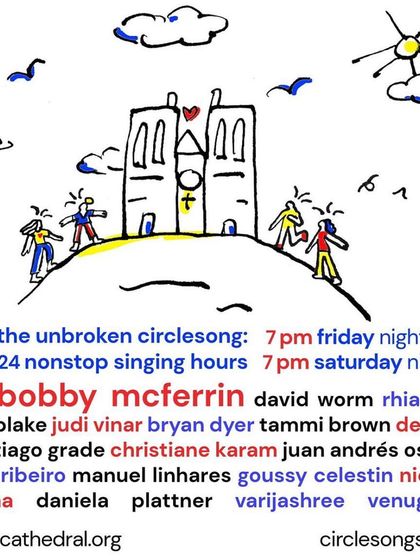 The Unbroken Circlesong, 24 hours of nonstop singing. It’s a truly magical and transformative experience to be part of a continuous stream of music created by a community of voices.