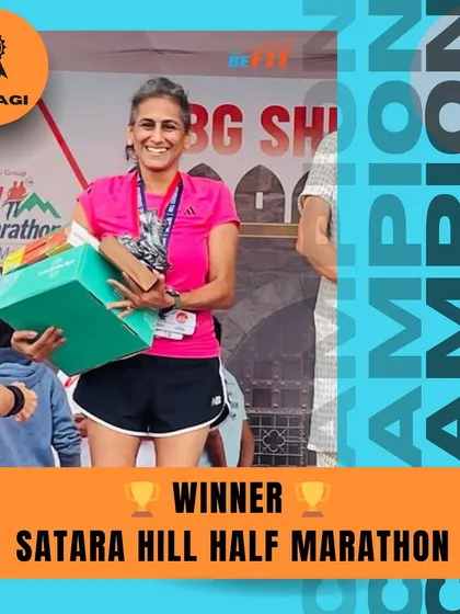 Hattrick of podiums! Congratulating our star athlete Paragi Seth on bagging another first-place finish, this time at the Satara Hill Half Marathon.