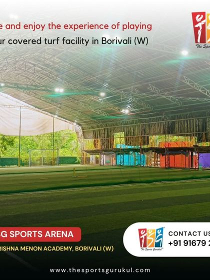 Book our covered turf in Borivali West now. This facility at V.K. Krishna Menon Academy lets you play cricket or football with friends without worrying about the rain.