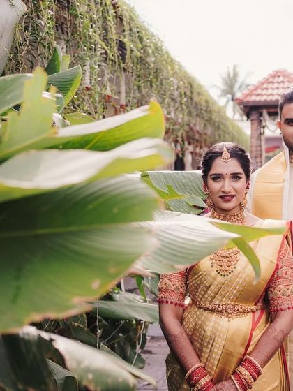 Reminiscing about Supritha and Charan's beautiful wedding. Her traditional makeup and attire look stunning in these professional shots, capturing the elegance of their special day.