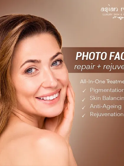 My Photo Facial is an all-in-one treatment designed to repair and rejuvenate. It effectively addresses pigmentation, balances the skin, provides anti-aging benefits, and leaves you with a refreshed, youthful glow.
