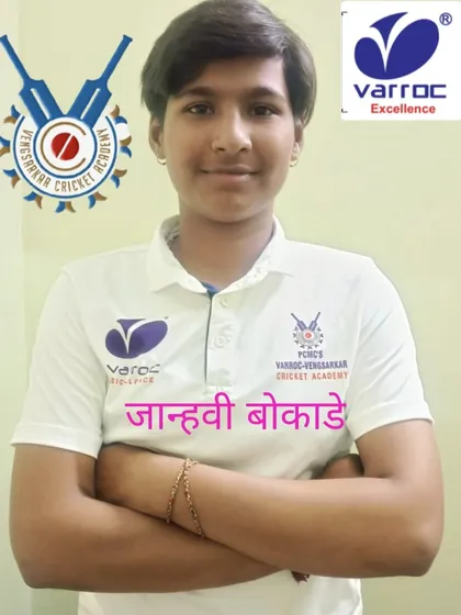 Janhvi Bokade, one of the eight players from our academy to be selected for the MPL, showcasing the strength of our women's cricket program.