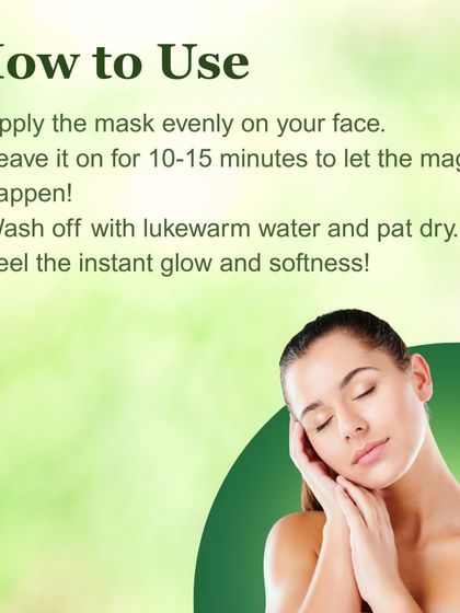To use the DIY face mask, apply it evenly, leave it on for 10-15 minutes, and then wash off with lukewarm water. You will feel an instant glow and softness in your skin.