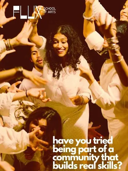This image captures the joyful, communal energy that defines our workshops. The question we pose, "have you tried being part of a community that builds real skills?", gets to the heart of what we do: foster a strong sense of belonging while developing practical skills in communication and collaboration.