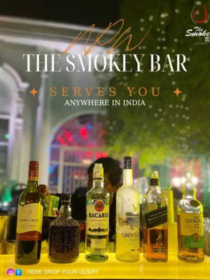 A clean and simple bar setup showcasing a premium selection of liquors. This image highlights my pan-India service, letting clients know I can bring the party anywhere in the country.