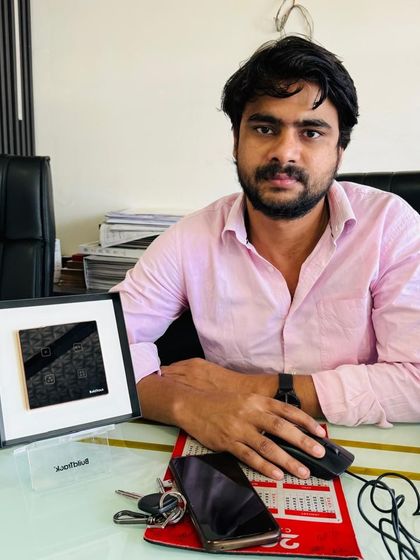 Architect Shahzad Ali with our smart keypad. We are excited to bring our smart automation solutions to new projects in Meerut.