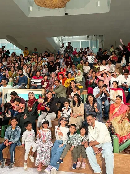Performing for a massive audience of over 1000 people at a corporate family day for Kalpataru in Hyderabad. The best part is when adults tell me they had even more fun than the kids.