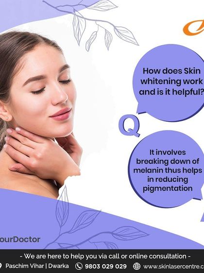 This answers the question of how skin whitening works. The treatment involves using antioxidants to break down melanin, which helps in reducing pigmentation and evening out skin tone.
