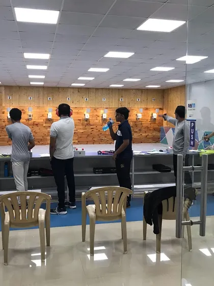 A busy day at the academy with multiple shooters practicing their aim. We ensure every athlete gets ample time on the range to build muscle memory and consistency.