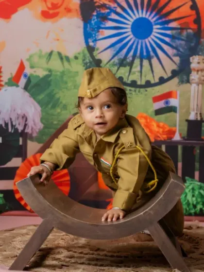 The tiniest freedom fighter reporting for duty. Our patriotic themes are full of pride and joy.