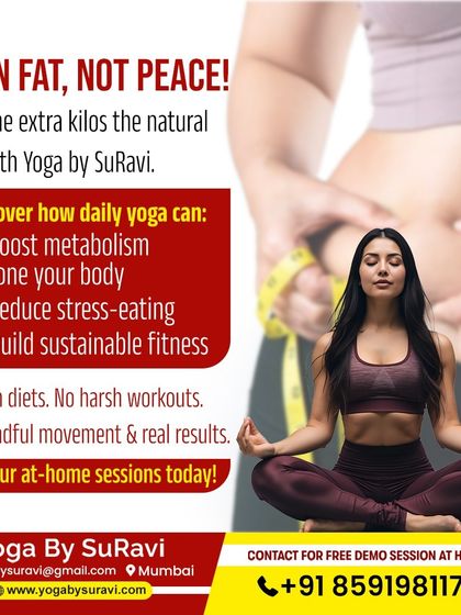 Burn fat, not peace. We teach you how daily yoga can boost metabolism, tone your body, and reduce stress-eating without crash diets or harsh workouts.