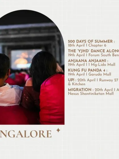 A packed schedule for Bangalore, including a 'YJHD' Dance Along and screenings of 'Kung Fu Panda 4' and 'Up!'.