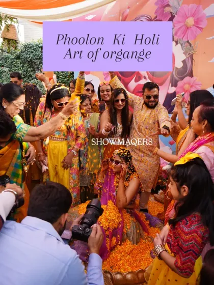 The pure joy of a 'Phoolon Ki Holi' during Priyanka and Ashish's Haldi ceremony. We love planning vibrant, interactive celebrations where guests are fully immersed in the fun, creating memories that last a lifetime.