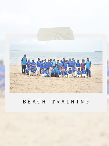 Train where the waves meet the grind. Our team poses for a photo during a beach training session, a unique experience that builds endurance, agility, and team unity.