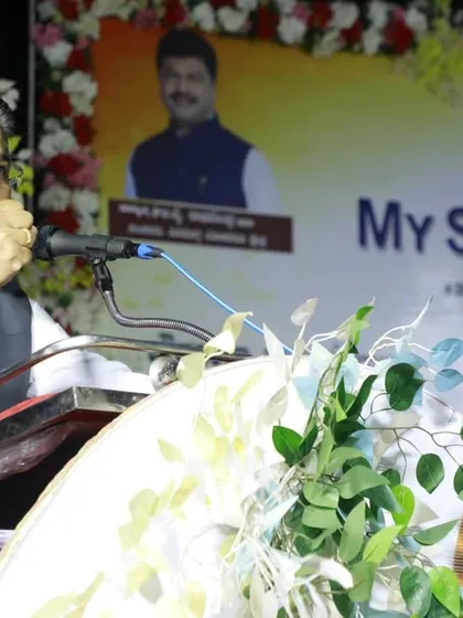 Addressing the students and attendees at the MY SEVA Trust event. My message was to use the tools of education to build a brighter future for themselves and for Bharat.