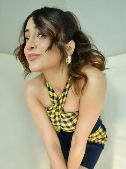 A final portrait from the series with Shivangi Joshi, focusing on a soft, friendly expression that is perfect for audience engagement.