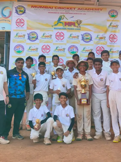 The S.E.S High School team, with many of my academy players, after winning the MPL tournament by 76 runs.