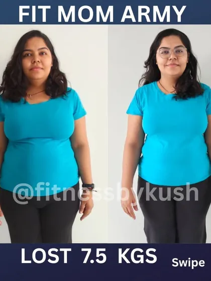 This is Slesha, a busy working mom who lost 7.5 kgs post C-section. We didn't use any complicated diets, just balanced portions of her regular ghar ka khana. She built a healthy routine that feels like her new normal, not a restriction.