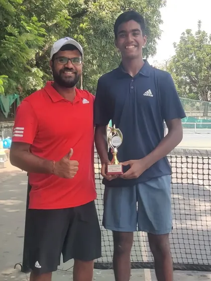 Keshav Nahata with me after winning the 9th Maharashtra State Under 17 Championship in Aurangabad.