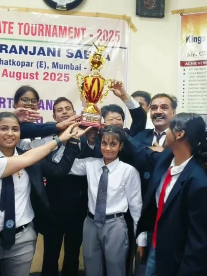 A moment of immense pride for our academy. My students celebrate a major victory, holding the team trophy high at the 16th State Level Karate Tournament. We train champions.