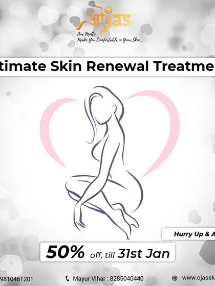 Revitalize your skin with our Intimate Skin Renewal Treatment. We are offering 50% off until the 31st of January. Don't miss this chance to pamper yourself.