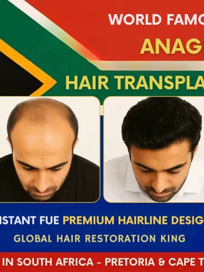 A clear before and after view of a patient who benefited from our Instant FUE and premium hairline design. This showcases the natural, dense result we now bring to our clients in Pretoria and Cape Town, South Africa.
