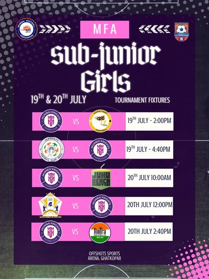 The official tournament fixtures for the MFA Sub-Junior Girls tournament. A packed schedule where our girls get to test their skills.