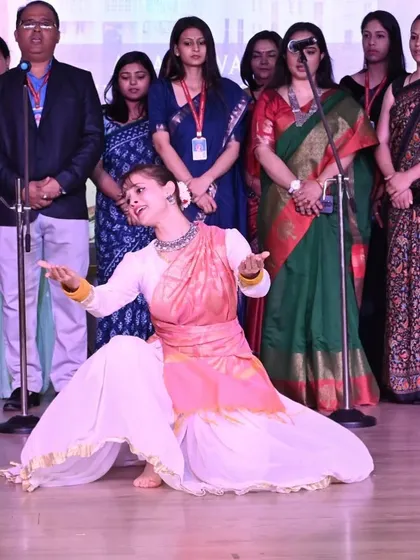 A graceful pose from my Saraswati Vandana performance. Semi-classical dance allows for such deep expression and storytelling through the body.