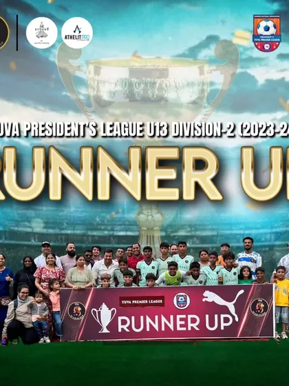 Our U13 squad as proud runners-up in the Yuva President's League, a fantastic achievement out of 100 teams.