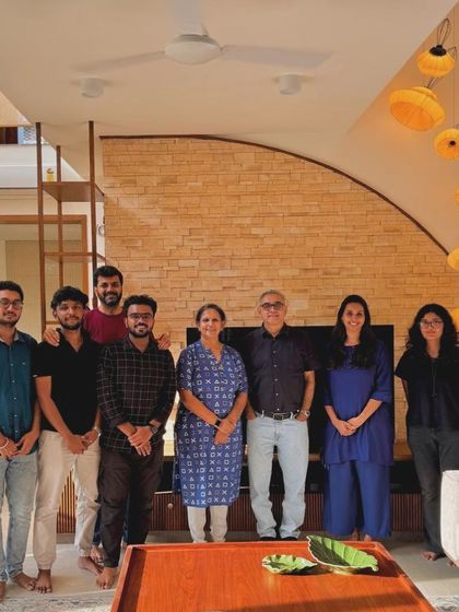All wrapped up. Our team with the happy clients at the final handover of their new home in Bengaluru. Being a part of this journey is an immense joy for us.