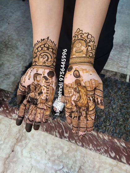 Lucky Mehndi Artist - Bridal Mehndi Portrait & Storytelling Mehndi photo 16