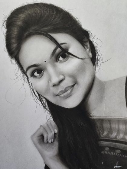 The final version of the portrait with the beagle.