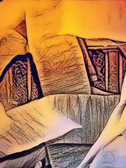 'Sandigi'. This piece is a digital collage of different sand textures and patterns. It's a vibrant composition that showcases the versatility of my 'Sanddigi' style.